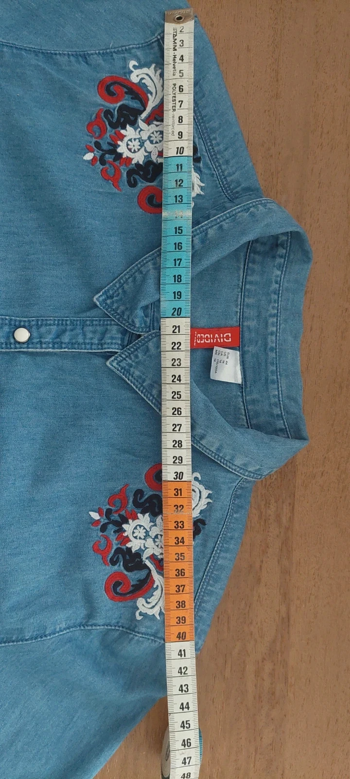 Chemise en jean Divided H&M bleue avec broderies - Taille 44-XL – photo 7